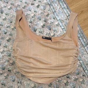Zara Camel corset Crop Top